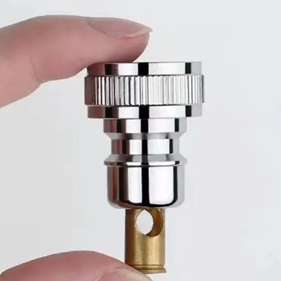 Goodhd Brass Faucet Adapter Washing Machine Automatic Water Stop Nozzle Connector-Gold