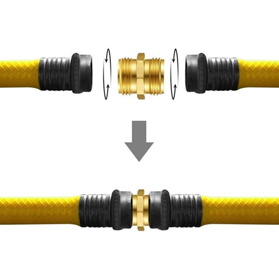 Goodhd Brass Garden Hose Adapter Male To Male Quick Connector 2 Pack 3/4 Inch