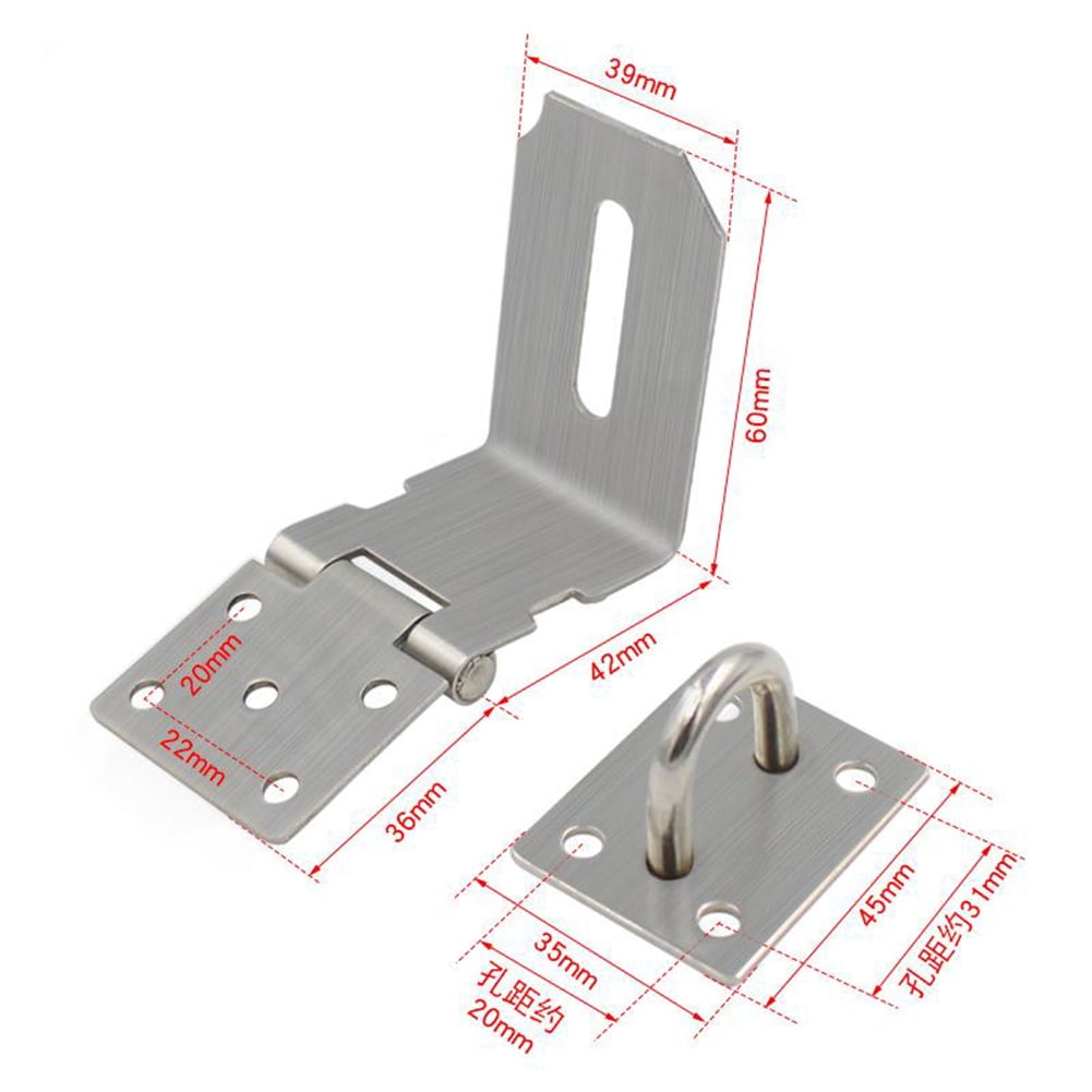 Goodhd Burglarproof Stainless Steel Door Clasp Lock Shed Latch Padlock