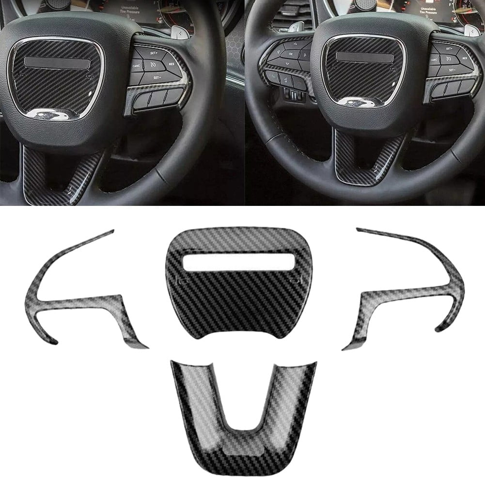 Goodhd Carbon Fiber Steering Wheel Cover Trim For Dodge For Challenger ...