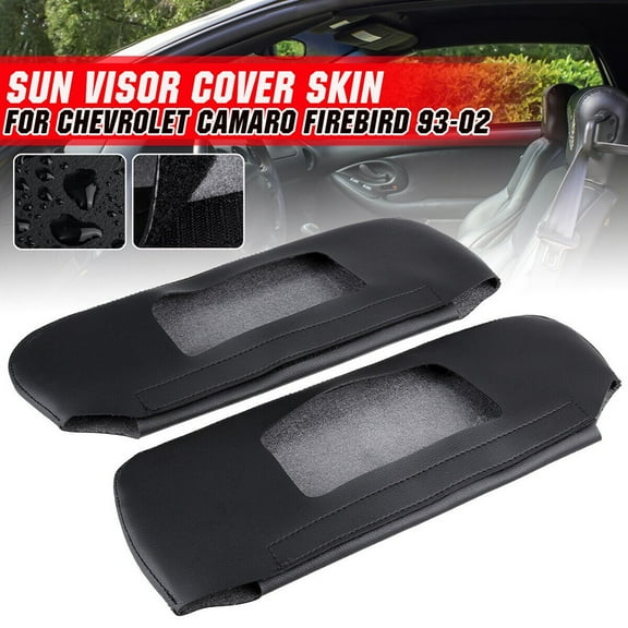 Goodhd For Camaro For Firebird 93-02 Sun Visor Leather Replacement Cover Trim Black