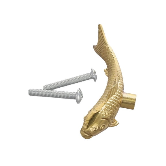 Goodhd Goldfish Shape Brass Drawer Knob Single Hole Cabinet Handle Cupboard Pull