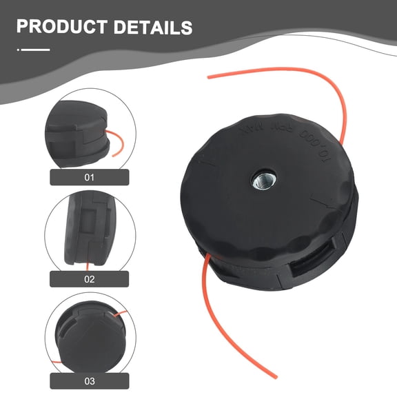 Goodhd High Performance String Trimmer Head for Echo SRM Models 10mm x 1.25mm LHF 3-3/4 Inch Diameter