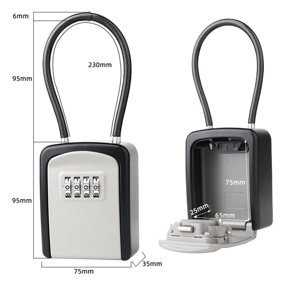 Goodhd Key Safe Lock Box Outdoor Key Lock Box Storage Key Full Metal ...