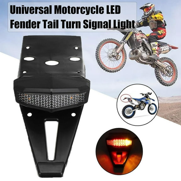 Goodhd LED Enduro Rear Fender Brake Stop Tail Light Turn Signal For Dirt Bike Universal