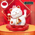 thumbnail image 1 of Goodhd Light-Sensing Slar-Powered Lucky Cat Automatically Waving Its Hands Lucky Cat-2314-White, 1 of 9