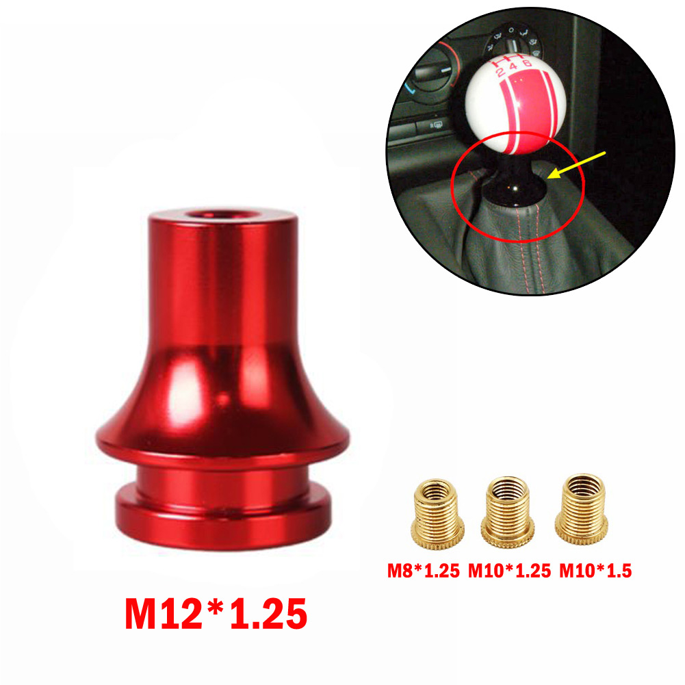Goodhd M12x1.25 Car Manual Gear Shift Knob Boot Retainer Adapter+3 Size