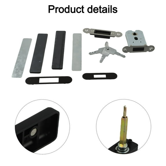 Goodhd Minimalist Magnetic Silent Door Lock Bedroom Door Lock Integrated Lock Indoor-Black