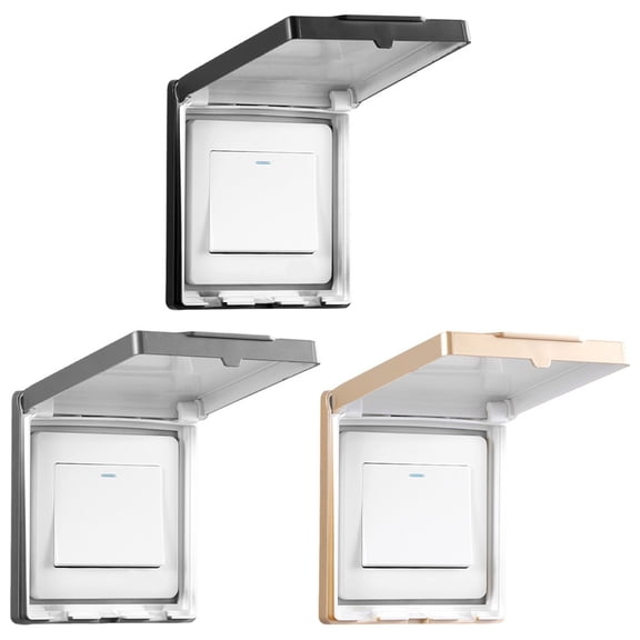 Goodhd Switch Cover Socket Cover 86 Type Ultra-Thin Waterproof Socket Protection Cover-Gold