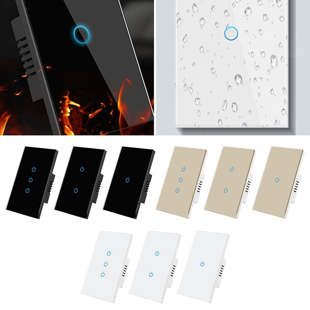 Goodhd Touch Light Switch 2 3 Gang Wall Switch Glass Panel Led ...