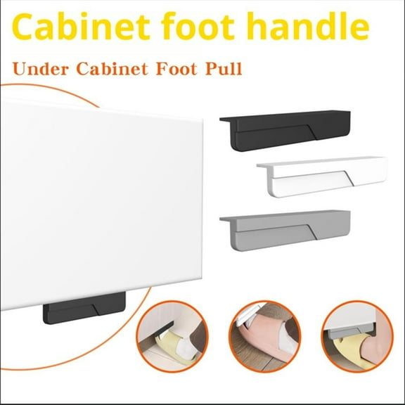 Goodhd Trash Cabinet Foot Pull Cabinet Handle: Easy,No-Damage Access For Hands-Free Use-White