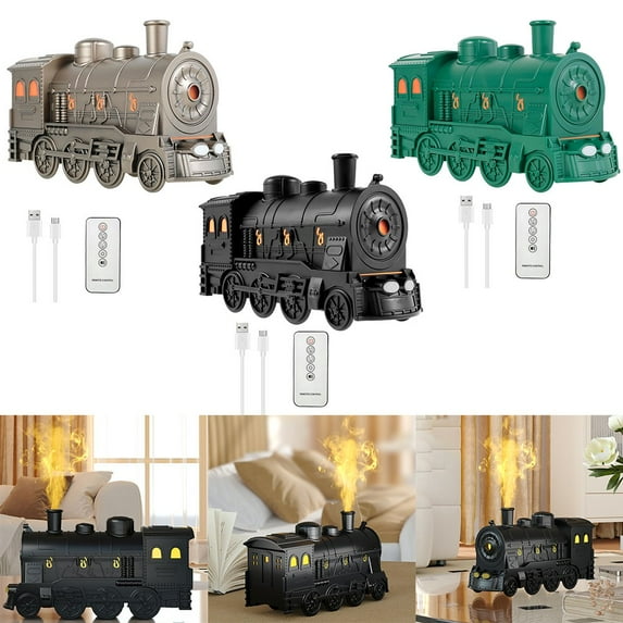 Goodhd Usb Steam Train Essential Oil Diffuser 300Ml Train Humidifier With Telecontrol-Green