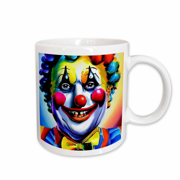 3drose, Goodhearted Smiling Clown. Funny and Positive Digital Art Gift, 15oz Mug
