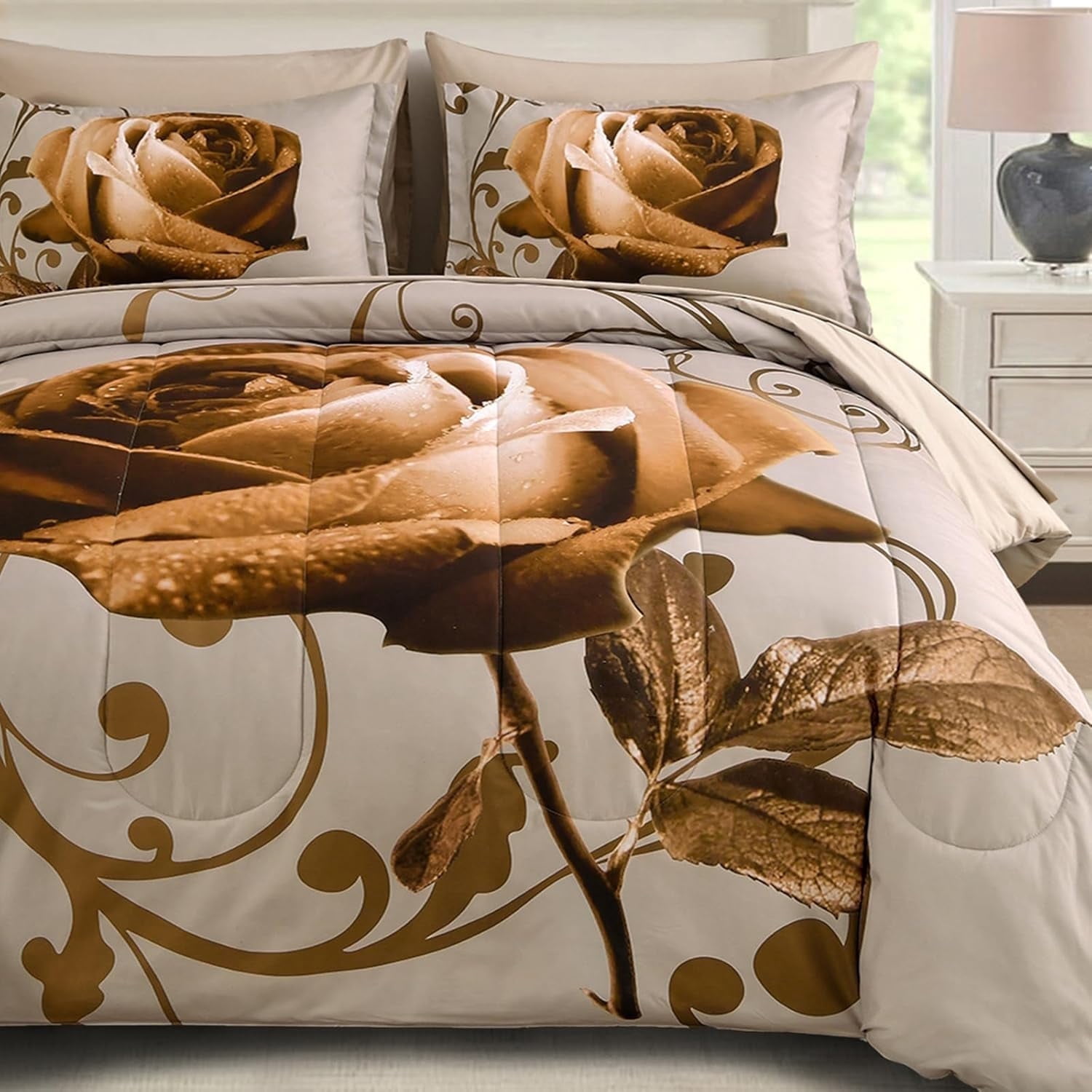 Goodidea WD08AC08080AF-C - Set Trapunta Boho 3 Pezzi, Stile Bohemien Per Letto Matrimoniale - 3