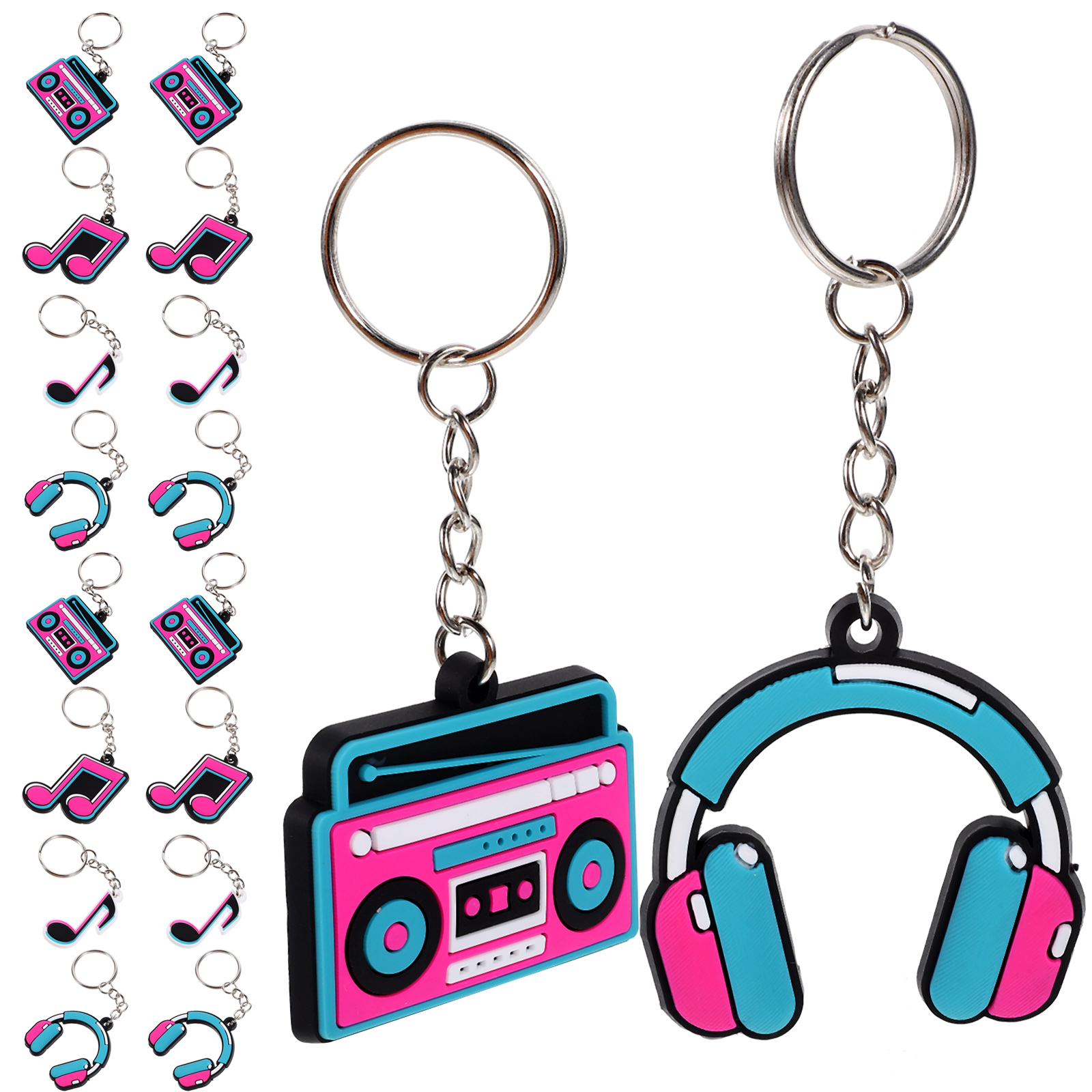 Goodie Bag Stuffers Musical Note Key Chains 20 Pcs Keychain Microphone