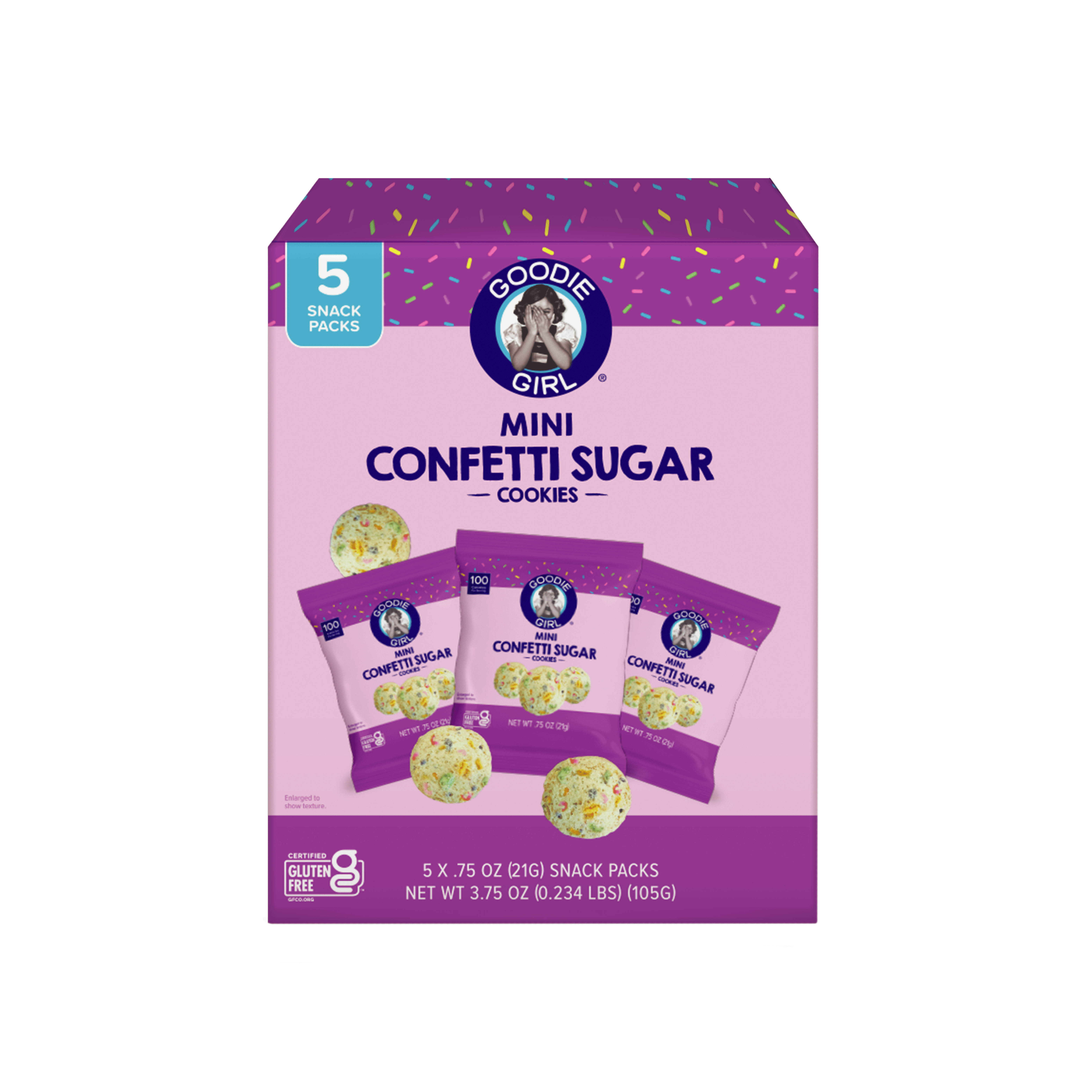Goodie Girl Confetti Sugar Cookies, 5 Pack Box, 0.75 oz