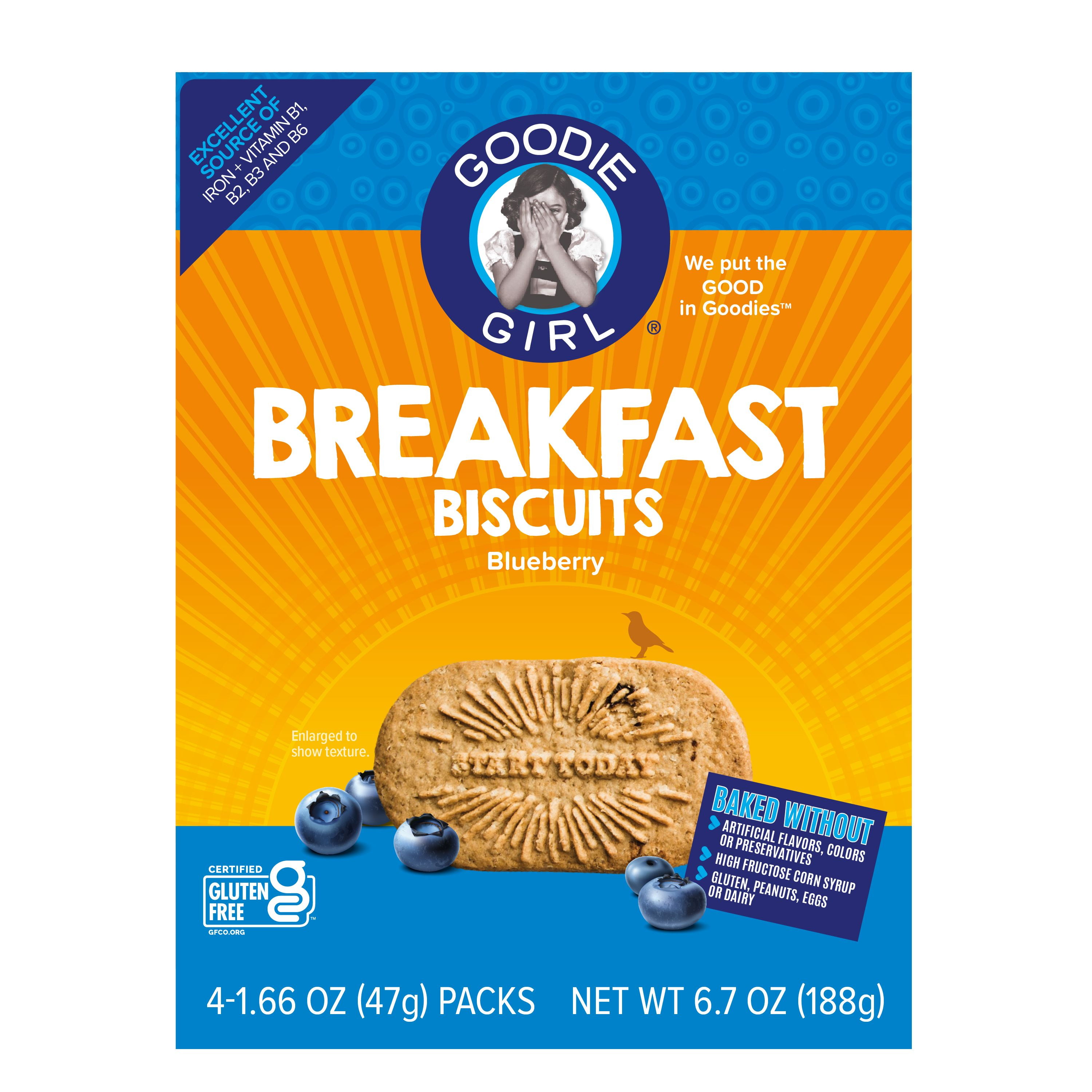 Goodie Girl Gluten Free Vegan Blueberry Biscuit Cookies, 1.66 oz