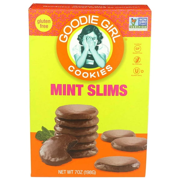 Goodie Girl Mint Slims Chocolate Cookie, 7 Ounce -- 6 per case.