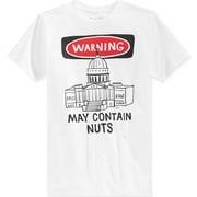 GOODIE TWO SLEEVES Mens Warning Graphic Short Sleeves Casual Shirt White XXL