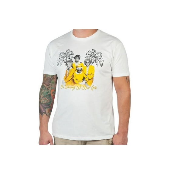 Goodie Two Sleeves The Golden Girls 'On Wednesdays We Wear Gold' Men's T-Shirt | Comfort Fit-Small