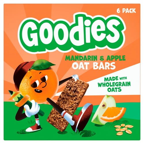 Goodies Kids Snack Mandarin & Apple Oaty Bars Multipack 6 x 23g, British Import (Pack of 3)