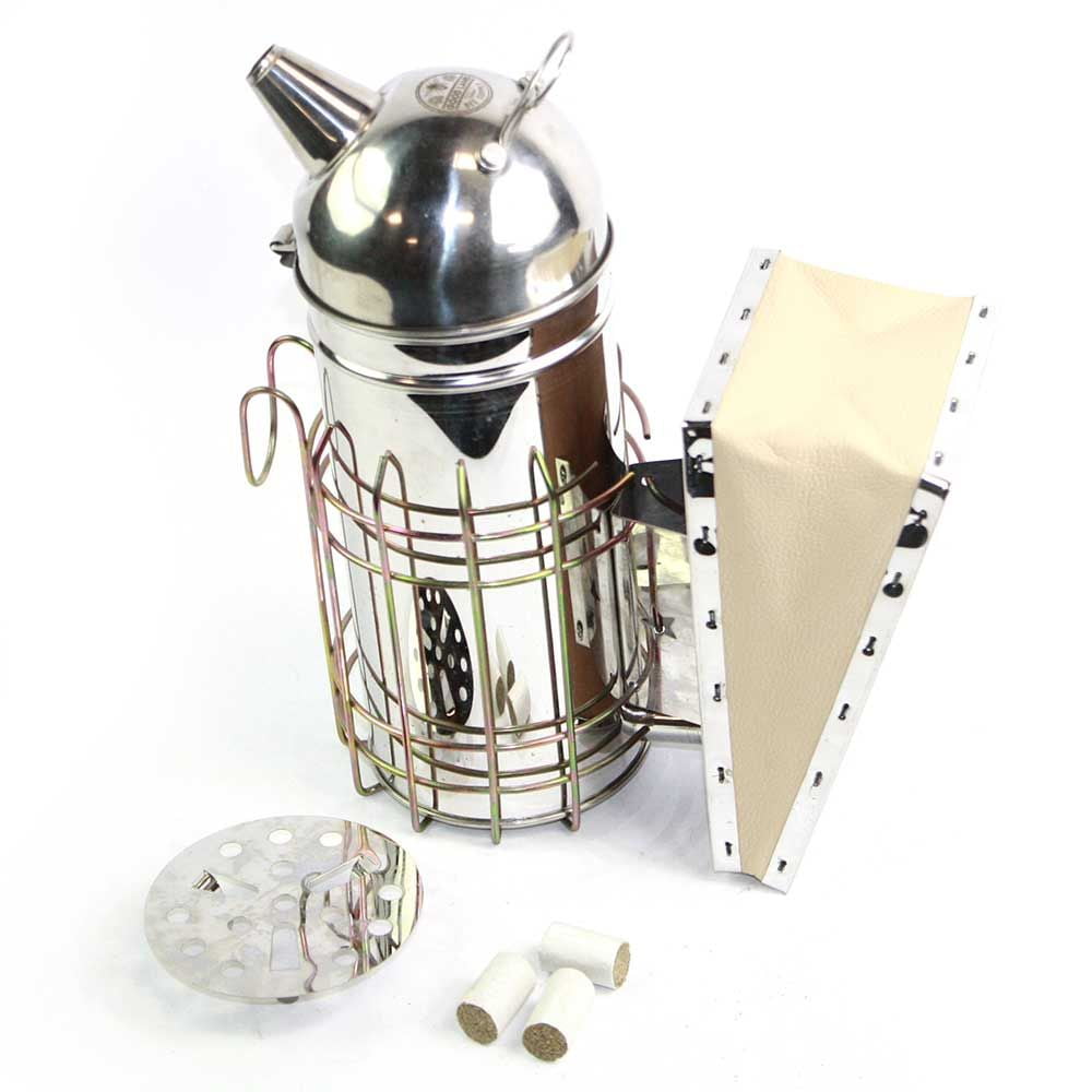 GOOD LAND BEE SUPPLY Goodland Bee Supply GLSMKR 11-Inch Stainless Steel Bee Hive Smoker with 3 Pack Of Smoker Fuel - GLSMKR