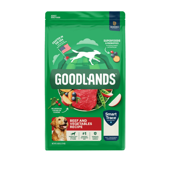 Goodlands Dry Dog Grass-Fed Beef & Vegetables Recipe, 6 lb Bag