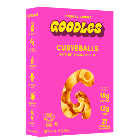 Goodles Dry Pasta Curveballs 8 oz Nutrient Packed Pipette Pasta