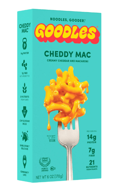 Goodles Mac \u0026 Cheese Cheddy Mac Noodles, Cheddar, Ziti, Shelf-Stable, 6 oz (Pack of 2)