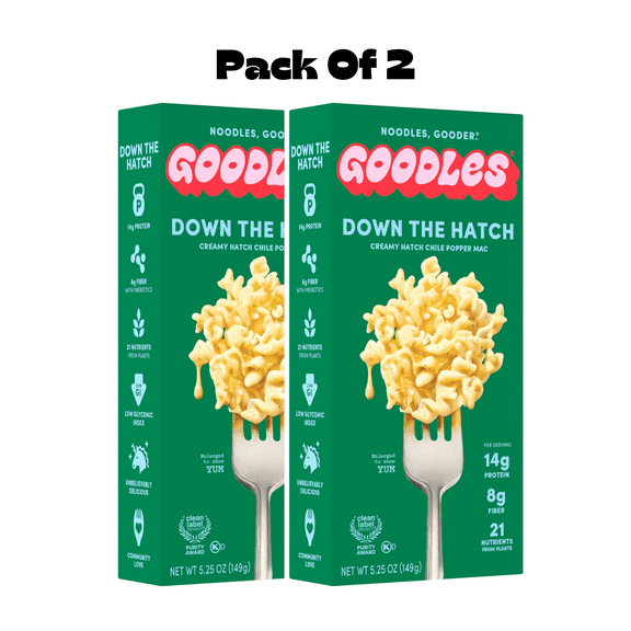 Goodles Mac & Cheese Down the Hatch Noodles, Cheddar Chile Popper, Fusilli, Shelf-Stable, 5.25 oz(PACK OF 2)