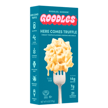 Goodles Mac & Cheese Here Comes Truffle, Creamy Black Truffle Cheddar, Shells, Shelf-Stable, 6 oz