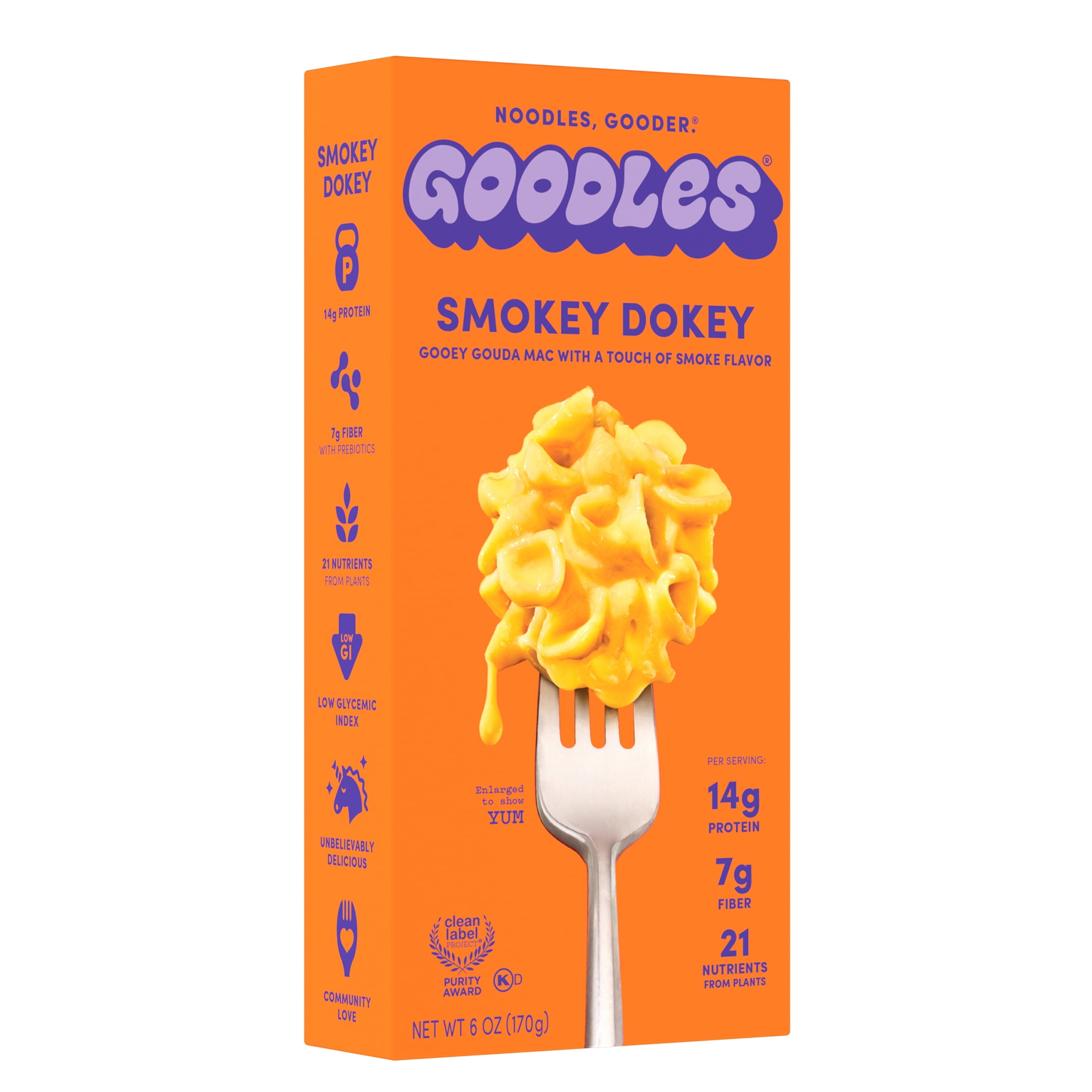 Goodles Mac & Cheese Smokey Dokey Noodles, Gouda Smoke, Shells, Shelf ...