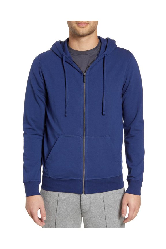 Mens Micro Terry Zip Hoodie XX-Large Blue - Made In USA