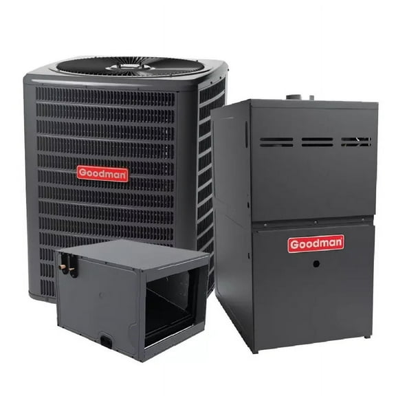 Goodman 1.5 Ton 13.8 SEER2 R32 Air Conditione & 80% AFUE 40,000 BTU Gas Furnace System- Horizontal - with 25FT Copper Line Set