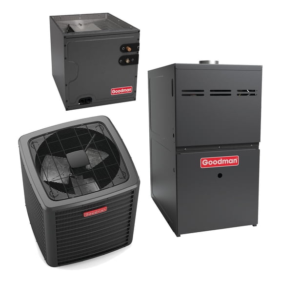 Goodman 1.5 Ton 14.5 SEER2 R-32 40,000 Btu 80% Afue Gas System (18" High Coil) - Free Thermostat Included