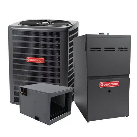 Goodman 1.5 Ton 14.5 SEER2 R32 Air Conditioner 80% AFUE 60,000 BTU Gas Furnace - Horizontal
