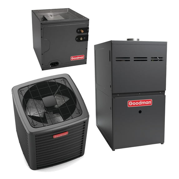 Goodman 1.5 Ton 14.7 SEER2 R-32 60,000 Btu 80% Afue 2-Stage Gas System (14" Wide) - Free Thermostat Included