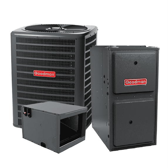 Goodman 3.5 Ton 14.5 SEER2 AC & 92% AFUE 80K BTU Gas Furnace System - Horizontal R32 with Propane Conversion Kit