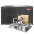 thumbnail image 1 of Goodman 3 Ton 13.4 SEER2 Packaged Air Conditioner Unit with 15kW Auxiliary Heat Kit & Install Kit - R32 Horizontal | 36000 BTU AC/Heating System, 1 of 9