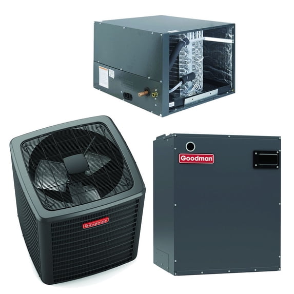 Goodman 3 Ton 17.2 SEER2 R-32 Two-Stage Horizontal Heat Pump System (1,600 CFM) |GLZT7CA3610-CHPTA3630C3-MBVB16CP1X00A
