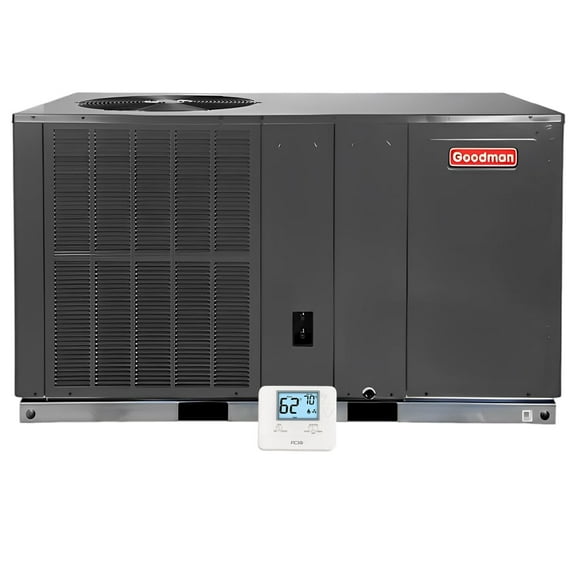 Goodman 5 Ton 13.4 SEER2 Packaged Air Conditioner Unit with Thermostat - R32 Horizontal | 60000 BTU AC/Heating System