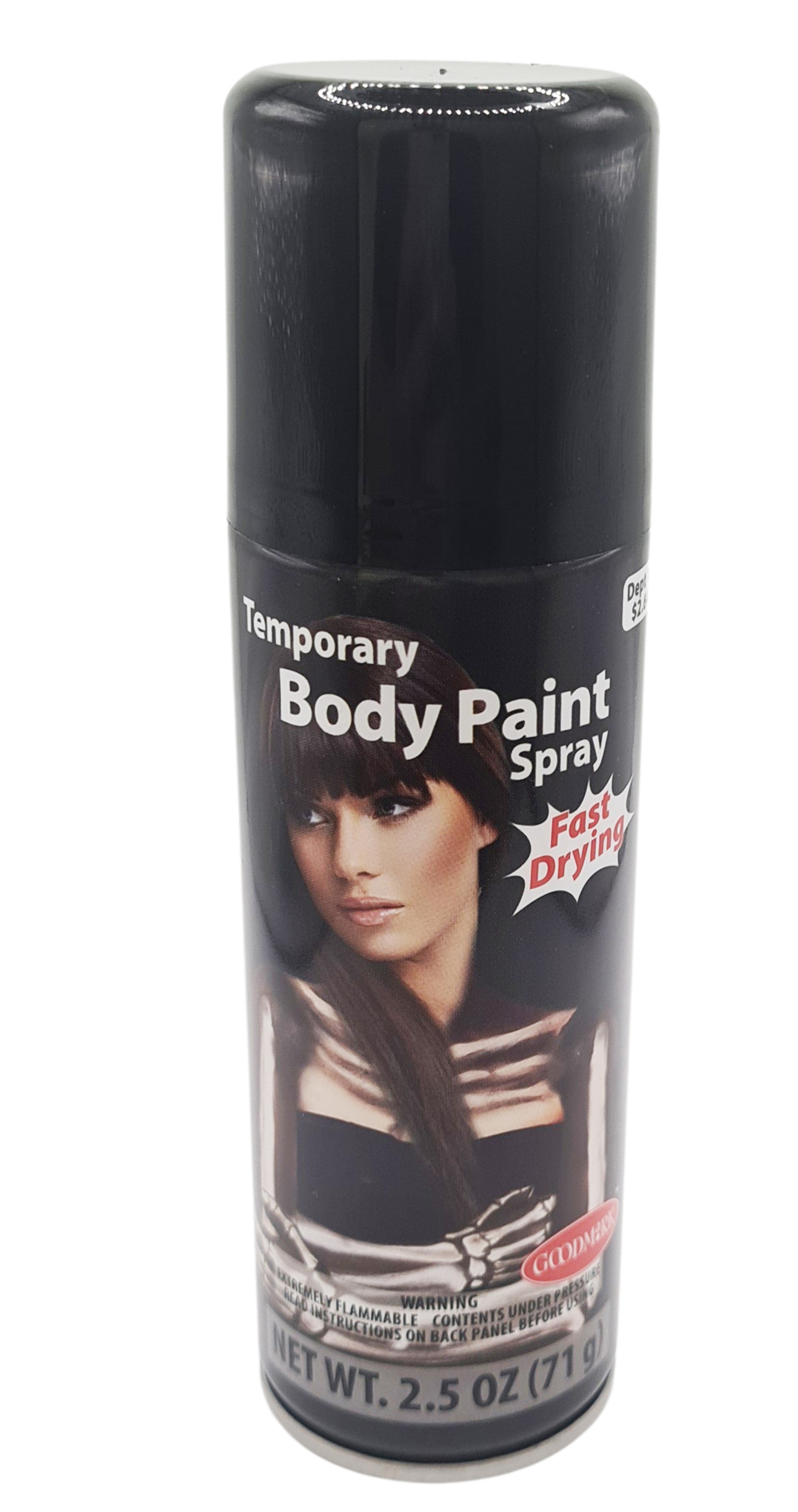 Goodmark Halloween Body Paint Spray Makeup, Black, Unisex, Adult, Net
