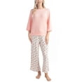 thumbnail image 1 of Goodnight Kiss Women's Fall Fable Pajama Set, Butter Knit 3/4 Sleeve and Capri Pant, Peach/Dachshund, L, 1 of 7