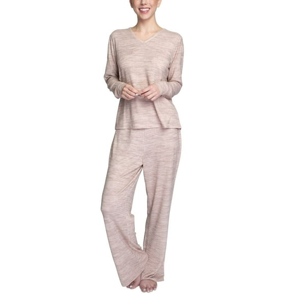 Goodnight Kiss Women's Max and Relax Butter Knit Lounge Wear Pajama Set, Mauve, Large