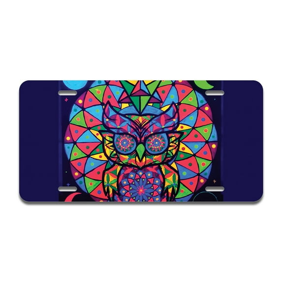 Goodnight Owl Aluminum License Plate| License Plate 12" X 6" Fits Any Car, Truck, SUV, RV, or Trailer | Made in The USA