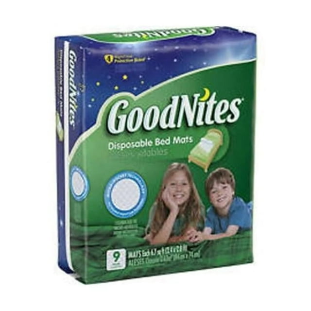 "Goodnites Disposable Bed Mats 30"" X 36"", Adhesive, Overnight Protection, Part No. 32519 (9