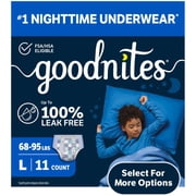 Goodnites Boys Nighttime Bedwetting Underwear, L 68-95 lbs, 11 Count Select for More