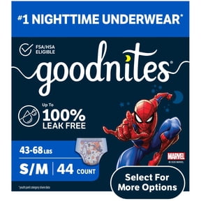 Goodnites Boys Nighttime Bedwetting Underwear, S/M (43-68 lbs), 44 Count (Select for More)