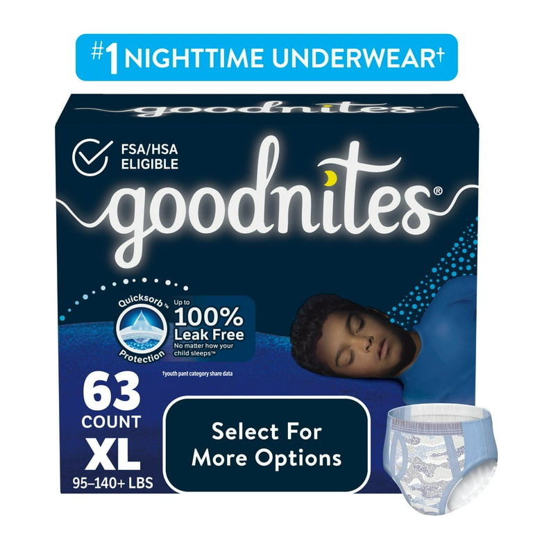 国産品 Boys, for Underwear Bedwetting Goodnites XL lbs (95-140+ おむつ用品