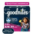 thumbnail image 1 of Goodnites Girls Nighttime Bedwetting Underwear, S/M (43-68 lbs), 44 Count (Select for More), 1 of 16